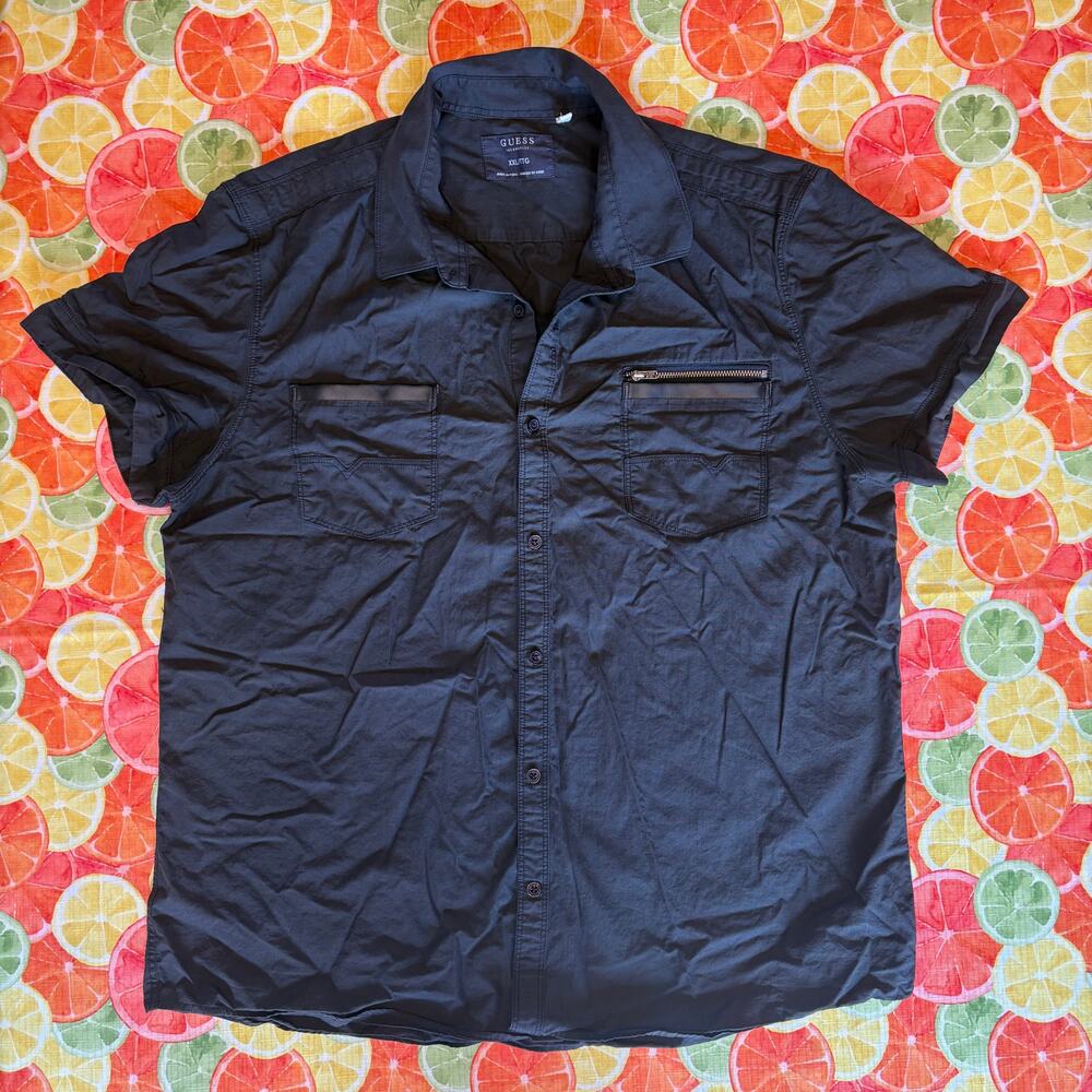 Guess Short Sleeve Button Down, Mens XXL